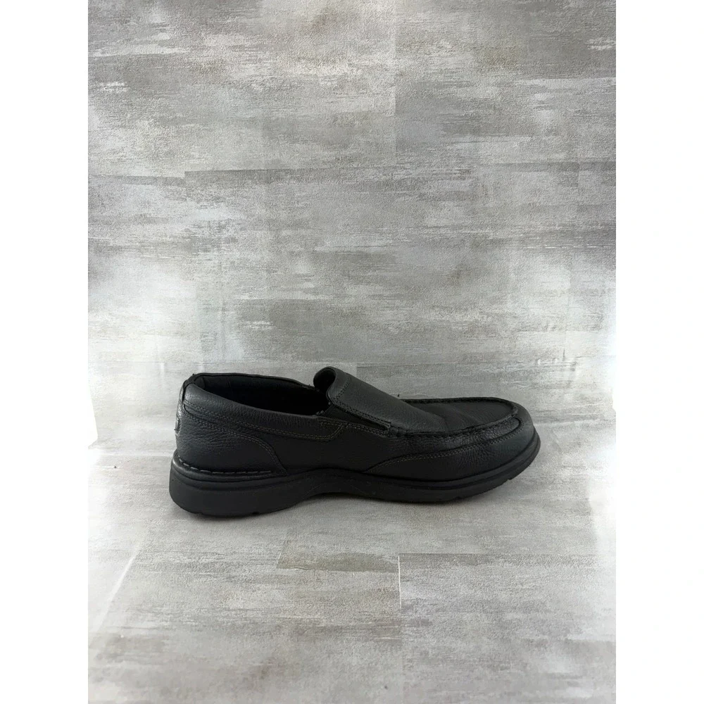 Rockport Men Black Leather Slip On Loafers CG8965 Moc Toe Shoes Size 12W